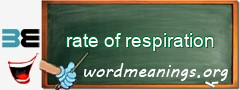 WordMeaning blackboard for rate of respiration